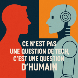 génère une nouvelle image pour illustrer cette partie : "Ce n’est pas une question de tech, c’est une question d’humain"